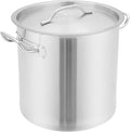 Large Stock Pot with Lid, Stainless Steel Cookware Stockpot, 22.2 Quart Heavy Duty Soup Pot with 2 Handles, All Stoves Compatible, Fast and Uniform Heating