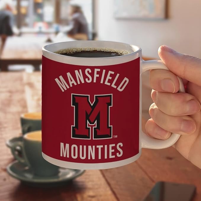 Mansfield University Mountaineers Logo Ceramic Coffee Mug, Novelty Gift Mugs for Coffee, Tea and Hot Drinks, 11oz, White