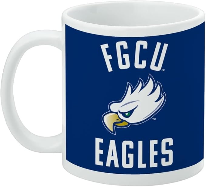 Florida Gulf Coast Eagles Logo Ceramic Coffee Mug, Novelty Gift Mugs for Coffee, Tea and Hot Drinks, 11oz, White