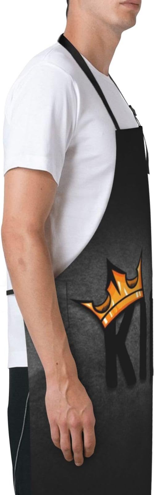 King Aprons Mens Aprons with Pockets and Adjustable Cool Apron for Gardening Cooking Kitchen