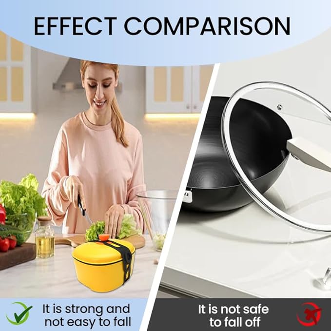21.3In Reusable Silicone Latch Strap - Self-Lock Elastic Tie for Slow Cooker Lid/Pot/Bento Box, Organizer for Curtain/Cords/Yoga Mat/Camping Mat, BPA-Free, Dishwasher-Safe (Blue-1PCS)