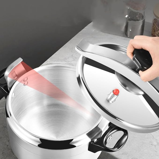 Luxshiny Stainless Steel Pressure Cooker, Gas Stove Top Pressure Canner 7L Safety Aluminum Canning Pot Household Cooker Pot Induction Cookware Pot Silver