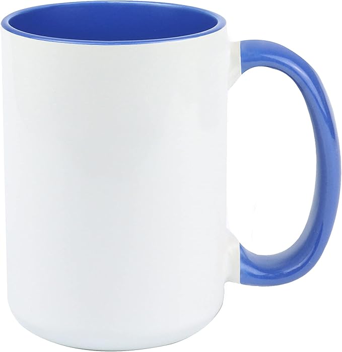 Ceramic 15oz Sublimation Coffee Mug, 6 Assorted Colors Option #2, Case of 24