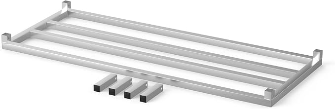 60" Long x 24" Wide | Height: 8" Off The Floor Aluminum Dunnage Rack | Storage in Restaurant, Kitchens and Garages and More!