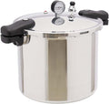 Pressure Canner and Cooker with Pressure Gauge Cookware Pots and Pans Aluminum Pressure Canner Built-in Pressure Gauge w/Rack for Gas Stoves/Big Canning Jobs, Silver