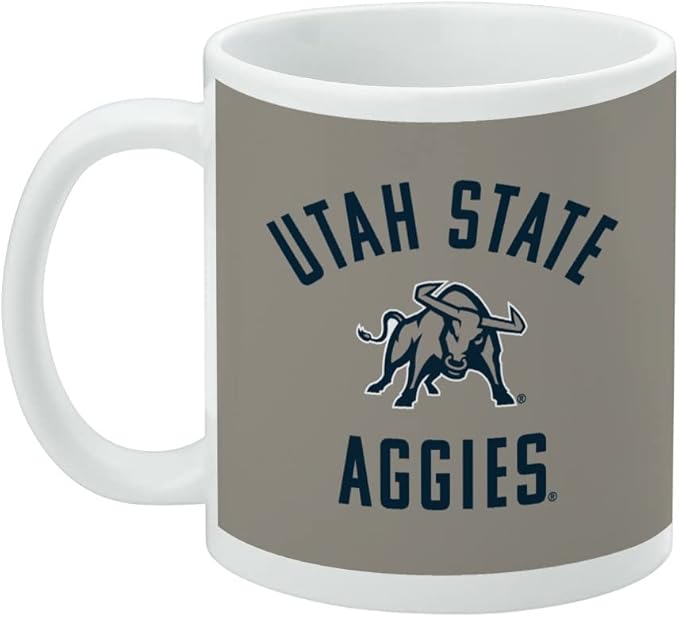 Utah State University Aggies Logo Ceramic Coffee Mug, Novelty Gift Mugs for Coffee, Tea and Hot Drinks, 11oz, White