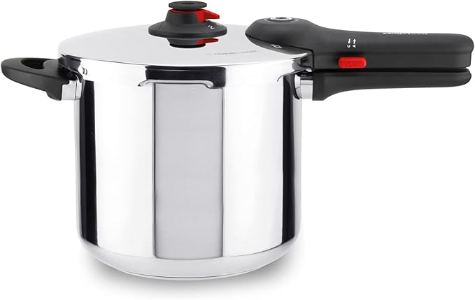 Magefesa EasyClick 8.5-Quart Stainless Steel Pressure Cooker – Easy One-Hand Opening, 2 Cooking Modes, Works on All Stovetops