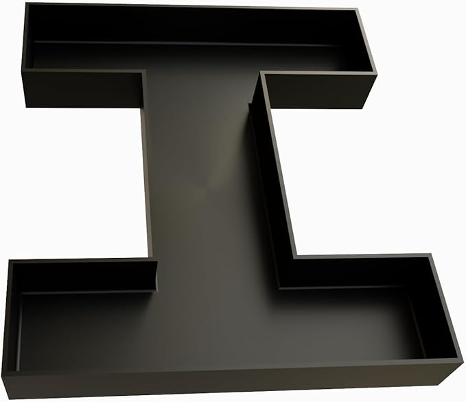 Hard Plastic Reusable Fillable Letters Numbers Serving Trays for Party Decoration (I, Black)