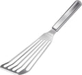 KSENDALO Thin Fish Spatula SUS304 Stainless Steel - One-Piece Flexible Slotted Egg Flipper, Angled Blade, Hollow Grip, Metal Turner for Fish/Eggs/Omelettes, All Cookware, Dishwasher Safe