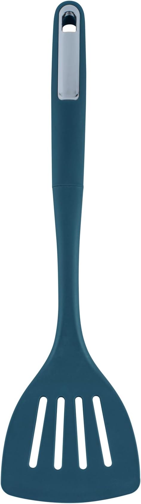 Restaurantware Silicone Utensil Set Pack of 1 Non-Slip Handle 6-Piece Kitchen Tool Set, Heat-Resistant Dishwasher-Friendly Cooking Accessories, Durable Teal Cooking Utensils