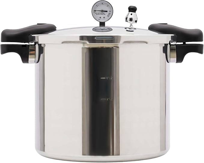 23qt Pressure Canner, Aluminum Alloy Material Pressure Cooker with Silicone Ring, Pressure Gauge, Pressure Regulator and Anti-Scald Handle for Canning and Steaming Pressure Cooker