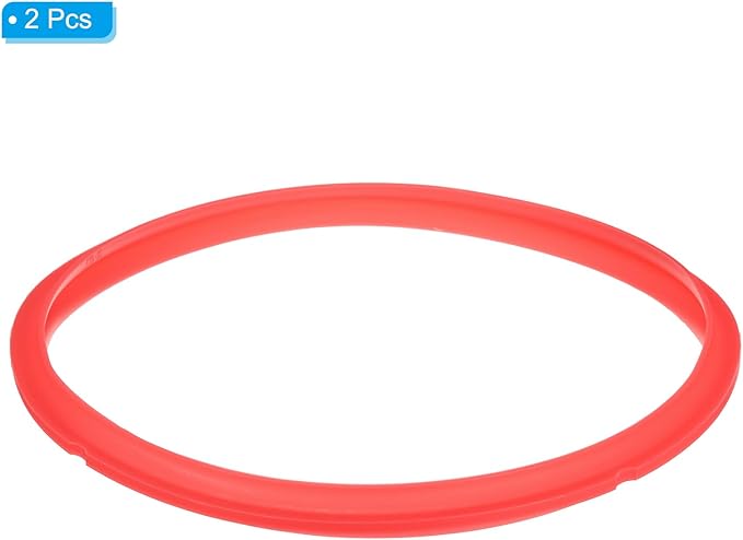 uxcell 2 Pcs Silicone Sealing Ring for Pressure Pot 8QT, Pressure Pot Inner Gasket Seal Rings Pressure Cooker Replacement Parts, Red