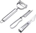 3-Piece Kitchen Peeler & Prep Set: Y Peeler, Straight Peeler & Poultry/Fish Tool with Non-Slip Comfort Handles for Peeling, Grating, De-Boning, De-Feathering Fruits, Vegetables, Potato, Chicken