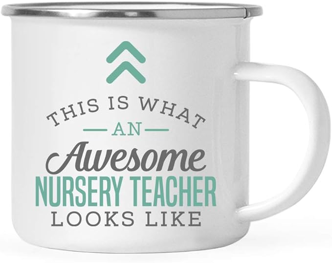 Andaz Press 11oz. Stainless Steel Campfire Coffee Mug, This Is What an Awesome Nursery Teacher Looks Like, 1-Pack, Birthday Gift Ideas for Coworker, Includes Gift Box