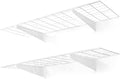 CAPHAUS Garage Shelving Wall Mounted 48x18 Inch, Heavy Duty Metal Wall Shelves with 2 Bike Hooks, 250lbs Capacity Storage Rack for Garage Organization System, White