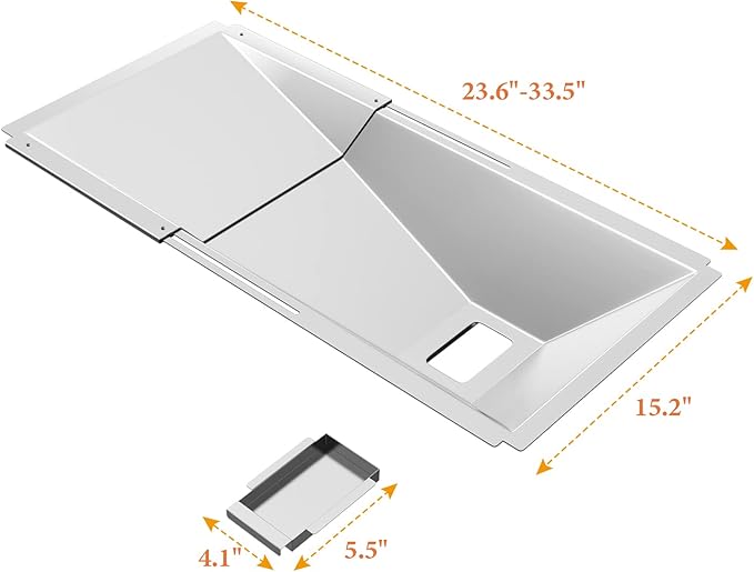 Adjustable Grease Tray with Catch Pan for Nexgrill 720-0830H Gas Grill, Universal Drip Pan Replacement Parts for Nexgrill,Charbroil,Expect Grill,Dyna Glo,Kenmore,BHG and More 3/4/5 Burner Gas Grills