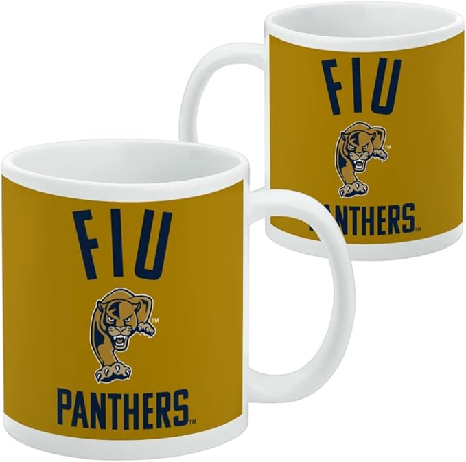 Florida International Panthers Logo Ceramic Coffee Mug, Novelty Gift Mugs for Coffee, Tea and Hot Drinks, 11oz, White