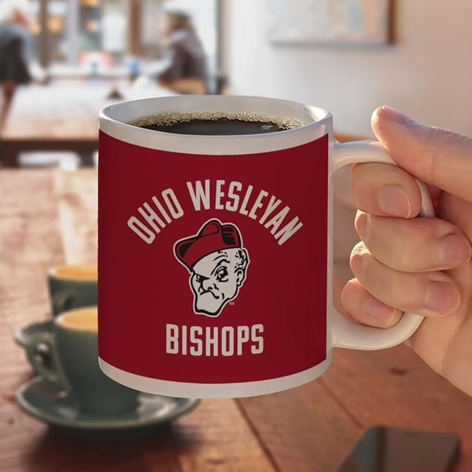 Ohio Wesleyan University Battling Bishops Logo Ceramic Coffee Mug, Novelty Gift Mugs for Coffee, Tea and Hot Drinks, 11oz, White