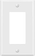 ENERLITES Decorator Switch Metal Wall Plate, Outlet Cover, Corrosion Resistant, Standard Size 1-Gang 4.50" x 2.76", Powder Coated Stamped Steel, 7731-WG, White Gloss