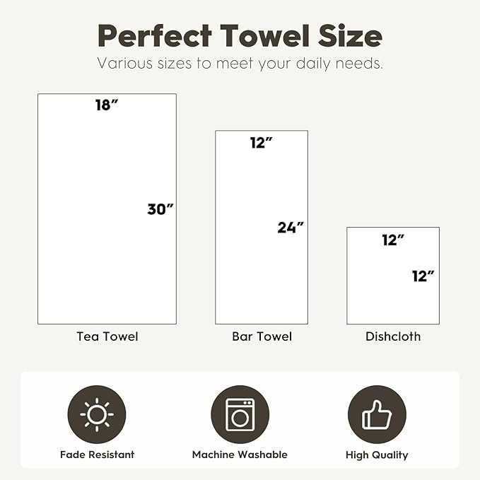 Artoid Mode Wildflower Floral Spring Kitchen Towels Tea Towels, 18x30 Inch Oversize Quick Dry Microfiber Cloth Dish Towels for Kitchen Drying Set of 2