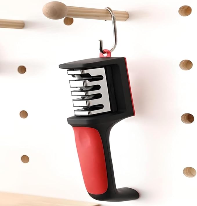 Kitchen Knife Sharpener Tungsten Steel 4 in 1 Professional Kitchen Knife Sharpener Ergonomic, Easy to Use Scissor Sharpening Set with Four-Level Sharpening Slots, Safe and Sharp 2 packs