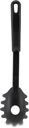 AME D'ESSENCE Pasta/Spaghetti Fork 11 3/8 inch Black Nylon 410ºF Heat Resistant Spoon with Ergonomic Handle Kitchen Gadgets for Pasta