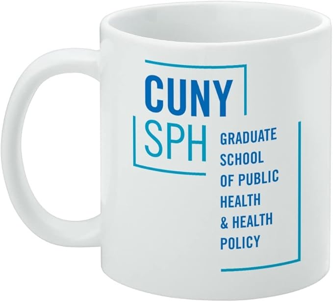 CUNY School of Public Health SPH Logo Ceramic Coffee Mug, Novelty Gift Mugs for Coffee, Tea and Hot Drinks, 11oz, White
