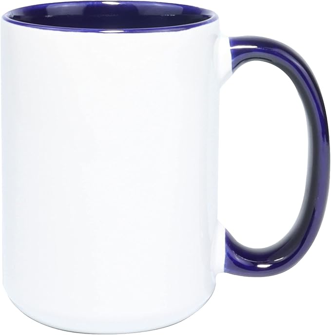 Ceramic 15oz Sublimation Coffee Mug, 6 Assorted Colors Option #1, Case of 12