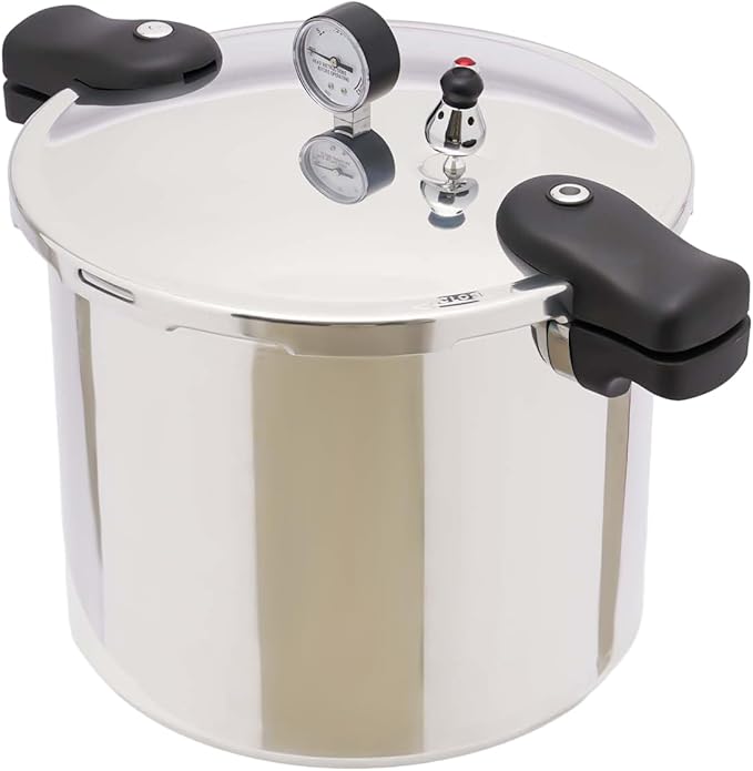 22L Pressure Cooker - 90kpa Aluminium Pressure Canner with Steam Gauge, Large Capacity Ideal for Apartment Living, Camping, and Motor Homes