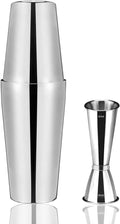 Anfly Boston Shaker 750 ml 600 ml Stainless Steel Cocktail Shaker Measuring Jug 60 ml 30 ml Internal Measuring Lines Tin on Tin Cocktail Shaker Kit Jigger Japanese Style