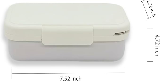 Stainless Steel Small Bento Box for Adults - Leakproof Microwave Safe Lunch Box for Work, Meal Prep and On the Go with Utensils & Bag (White), Compact-Sized for Moderate Appetites