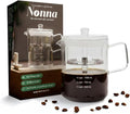 NONNA 2.0 Glass Coffee Percolator - Borosilicate Glass & Stainless Steel Retro Percolator | Eco Friendly Coffee Gift | BPA Free | Stovetop Glass Coffee Percolator (1 Unit)