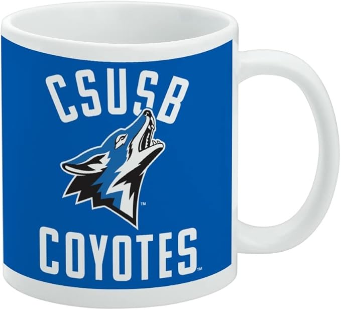 California State University San Bernardino Coyotes Logo Ceramic Coffee Mug, Novelty Gift Mugs for Coffee, Tea and Hot Drinks, 11oz, White