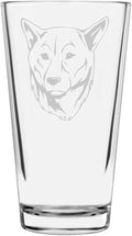 Kishu Custom Personalized Dog Themed Etched All Purpose 16oz Pint Glass