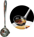 Oil Separating Stainless Steel Soup Ladle/Grease Trap Long Spoon/Fat Control Serving Spoon/Healthy Lifestyle/Kitchen Accessory
