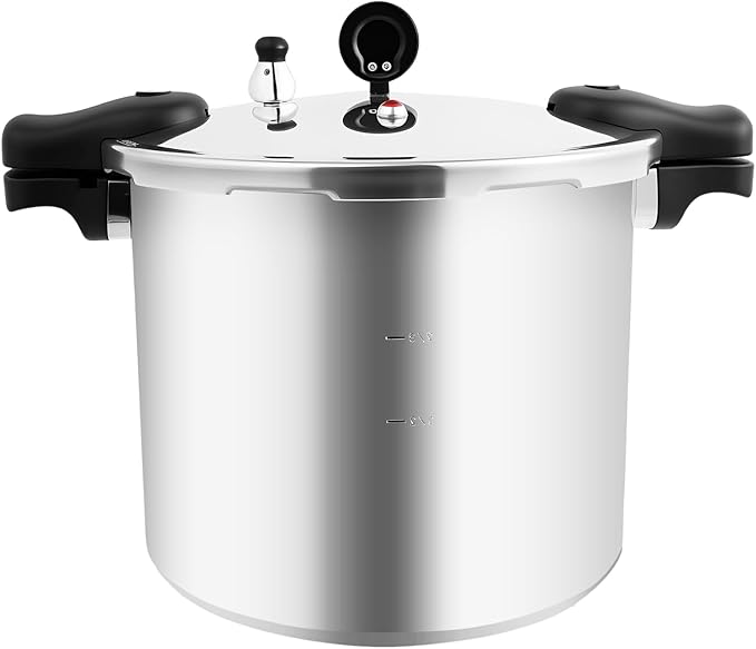 23 Quart Aluminum Pressure Cooker, 13 Psi Explosion-Proof Pressure Cooker Canner for Family or Commercial Use