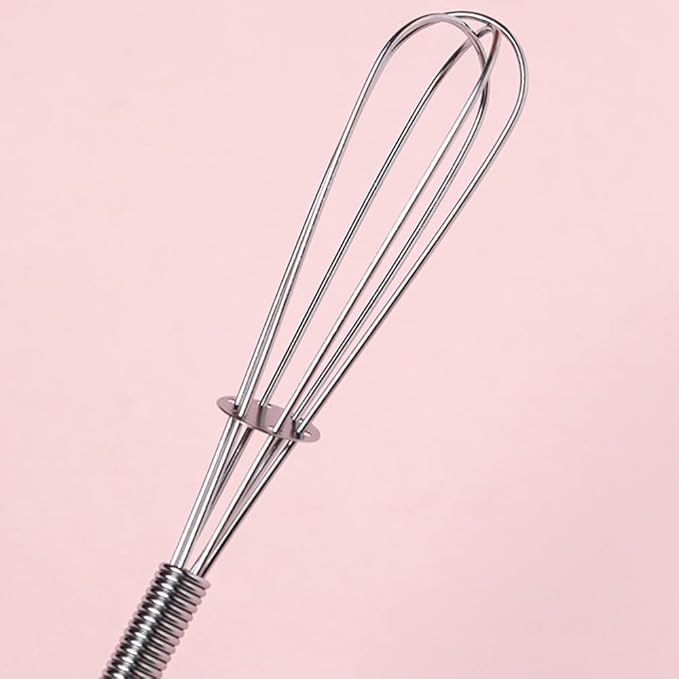 Whisks Stainless Steel Mini Wire Whisks Set of 5 Portable Stainless Steel Kitchen Tiny Whisk Egg Beater with Thick Wire for Cooking Blending Whiping Beating Stirring