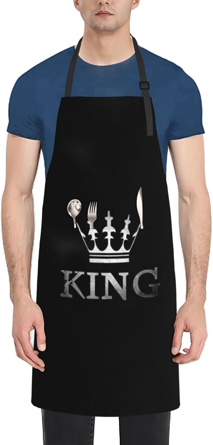 King Aprons Mens Aprons with Pockets and Adjustable Cool Apron for Gardening Cooking Kitchen
