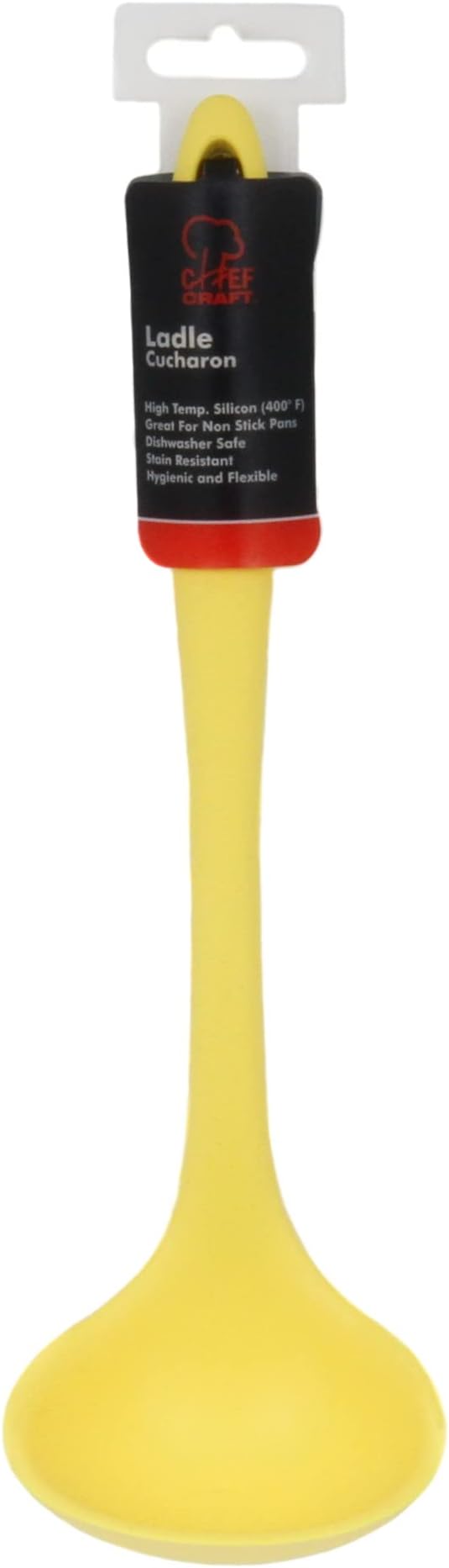 Chef Craft Premium Silicone Cooking Ladle, 11.25 inch, Yellow