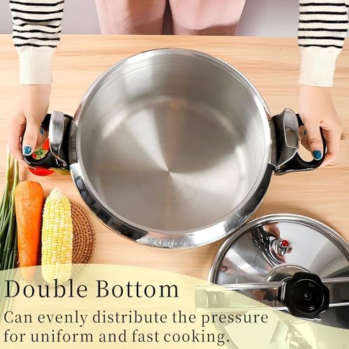 AUNMAS Pressure Cooker, Explosion Proof Can Cooker with Double Bottom Stovetop Pressure Cooker for Gas Stove Induction Cooker (3L)