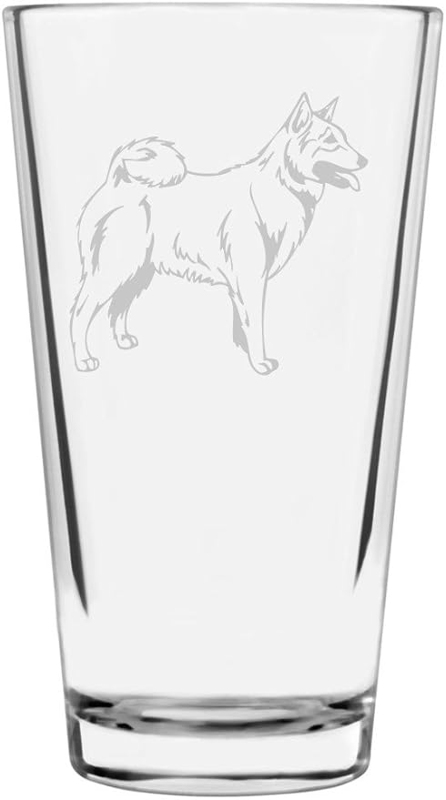 Norwegian Buhund Custom Personalized Dog Themed Etched All Purpose 16oz Pint Glass