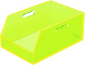 Gelite Stackable Large Storage Bin Organizer with Handles Acrylic Storage Container for Toy Pantry Kitchen Cabinet Bathroom Closet Office Organization, 15.4x11.4x6.7'', Neon Green