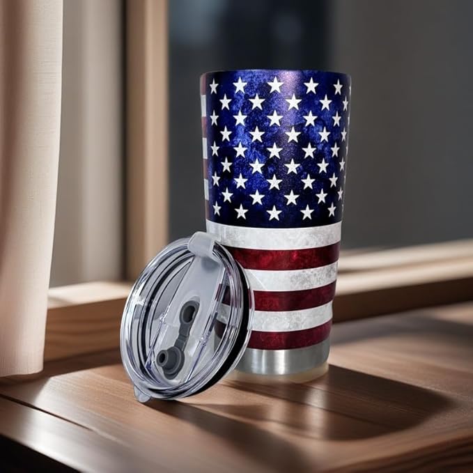 BOFILL American Flag Tumbler 20oz,4th Of July Memorial Day Veteran Day Gifts Stainless Steel Insulated Tumblers Mug