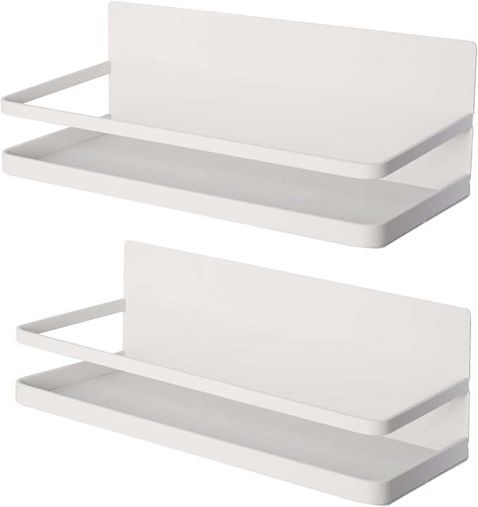 ZITRONE 2 Pack Magnetic Spice Rack for Refrigerator, Magnetic Shelf for Side of Refrigerator, Space Saving Kitchen Organization Shelf Organizer for Cabinet