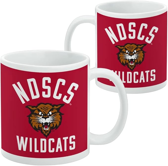 North Dakota State College of Science Wildcats Logo Ceramic Coffee Mug, Novelty Gift Mugs for Coffee, Tea and Hot Drinks, 11oz, White