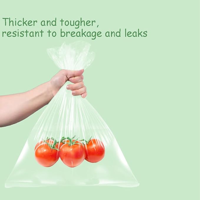 Food Storage Bags 14" x 18" 2 Gallons Clear Plastic Bag Roll Food-grade Plastic Produce Bag roll for lunches, Freezer & Oven-Safe PE bags for Kitchen Use, Fruits, Meat, Sandwich Bags 230/Roll
