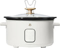 Beautiful 6 Qt Programmable Slow Cooker by Drew Barrymore - 5 Preset Cooking Functions, Digital Countdown Timer, Dishwasher-Safe Parts, and Cool-Touch Handles (White)