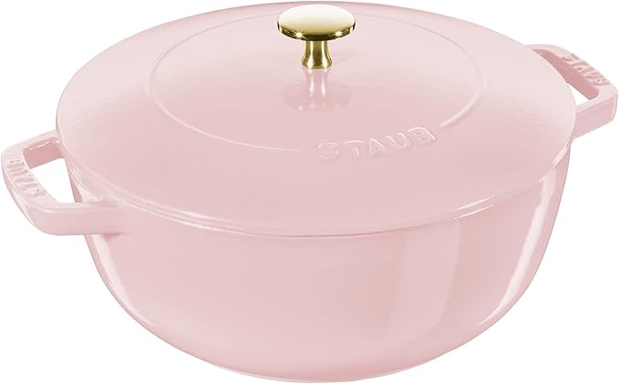Staub Cast Iron Essential French Oven, Dutch Oven, 5-quart, serves 5-6, Made in France - Peony Pink