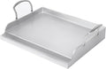 Utheer 17" x 13" Ceramic Nonstick Stainless Steel Griddle for Gas Grill, Charcoal, Oven, Stove Top Griddle, Non-Toxic, PFAS/PFOA/PTFE Free, Oven Up to 500°F, for BBQ, Camping & Kitchen, Sliver