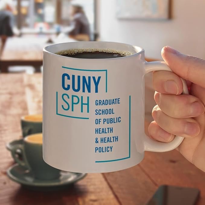 CUNY School of Public Health SPH Logo Ceramic Coffee Mug, Novelty Gift Mugs for Coffee, Tea and Hot Drinks, 11oz, White